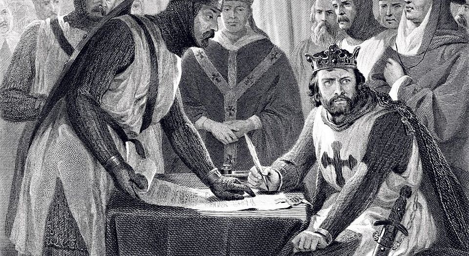 King John puts his seal on Magna Carta, June 15, 1215