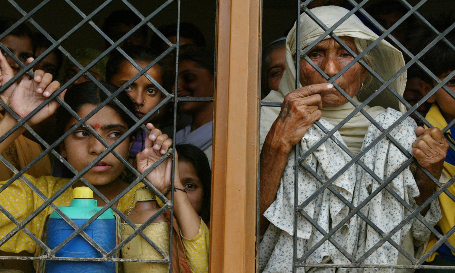 Indian refugees in a migrant camp in RS Pura on 6 June 2002, in Jammu.