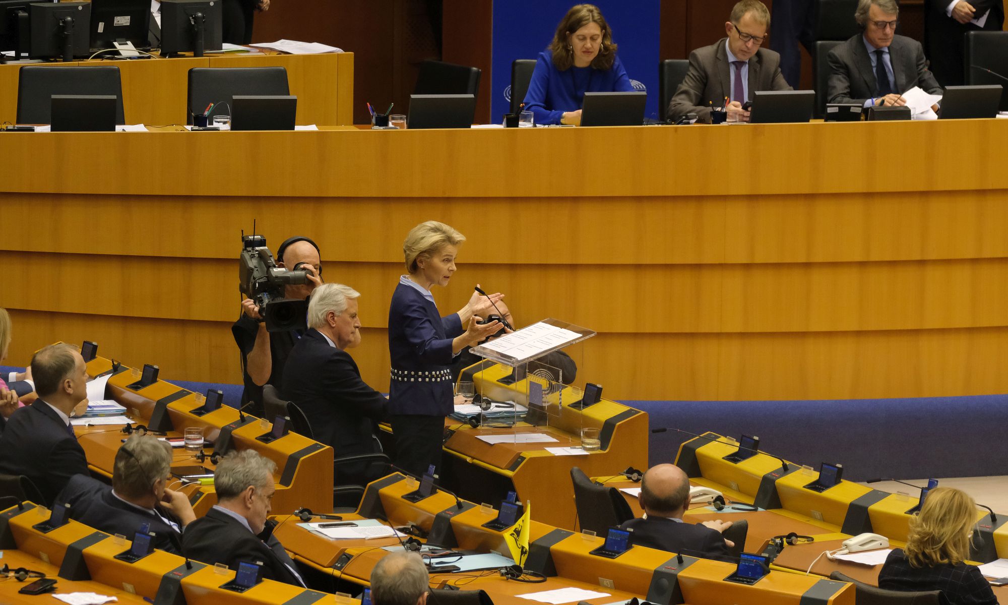 European Commission president Ursula von der Leyen discusses Brexit in the European Parliament.