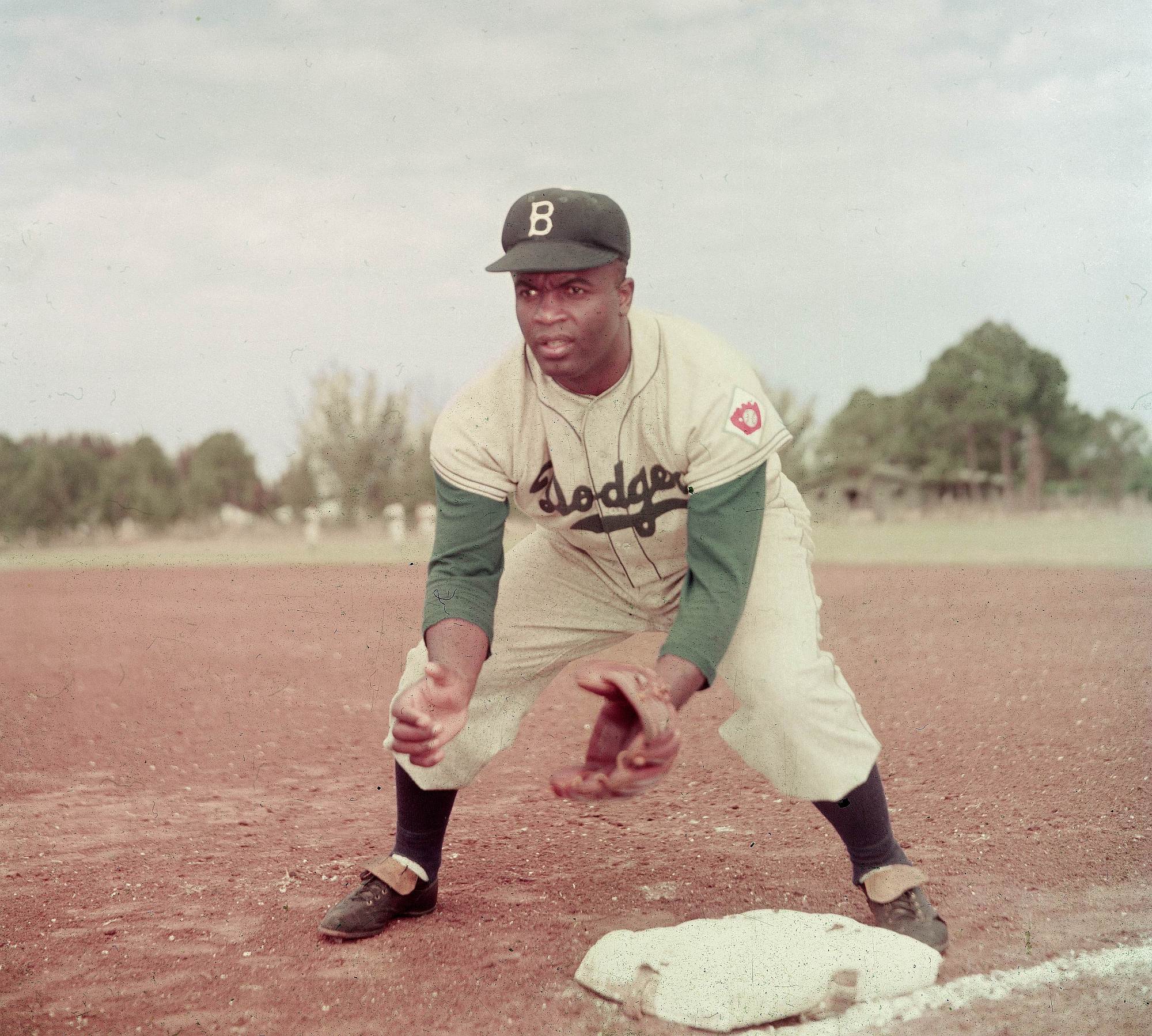 Baseball player Jackie Robinson of the Brooklyn Dodgers, 1951.
