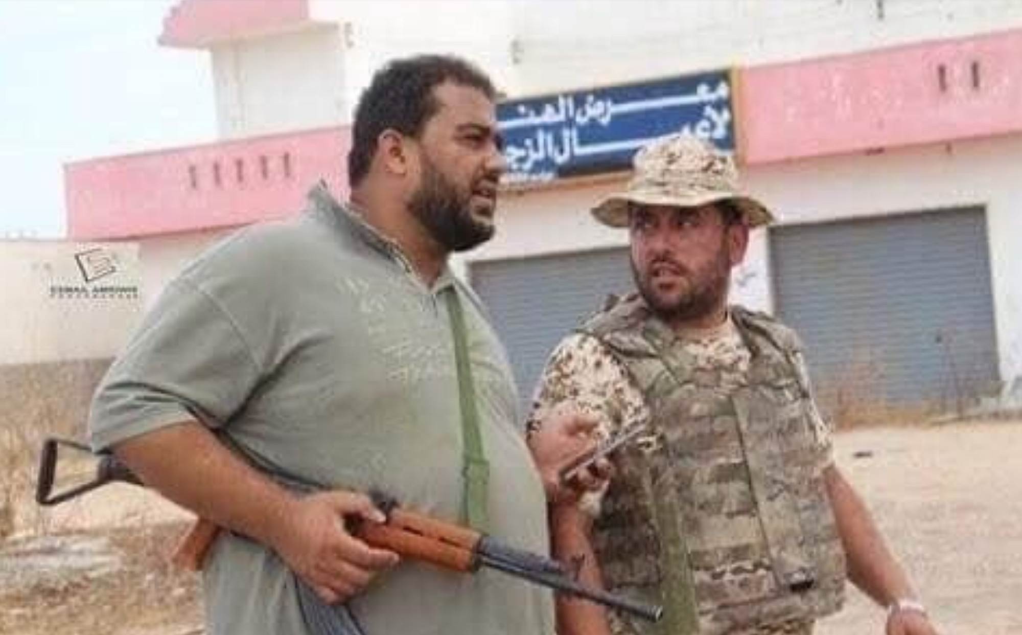 Abdusalam Zubi (aka ‘Serantiyat’), left, with fellow Misratan militia leader, Mohamed al-Hassan, right