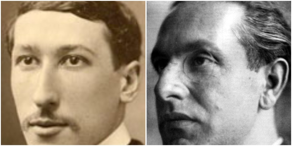Traditionalist thinkers René Guénon, left, and Julius Evola, right. Credit: Wikimedia Commons