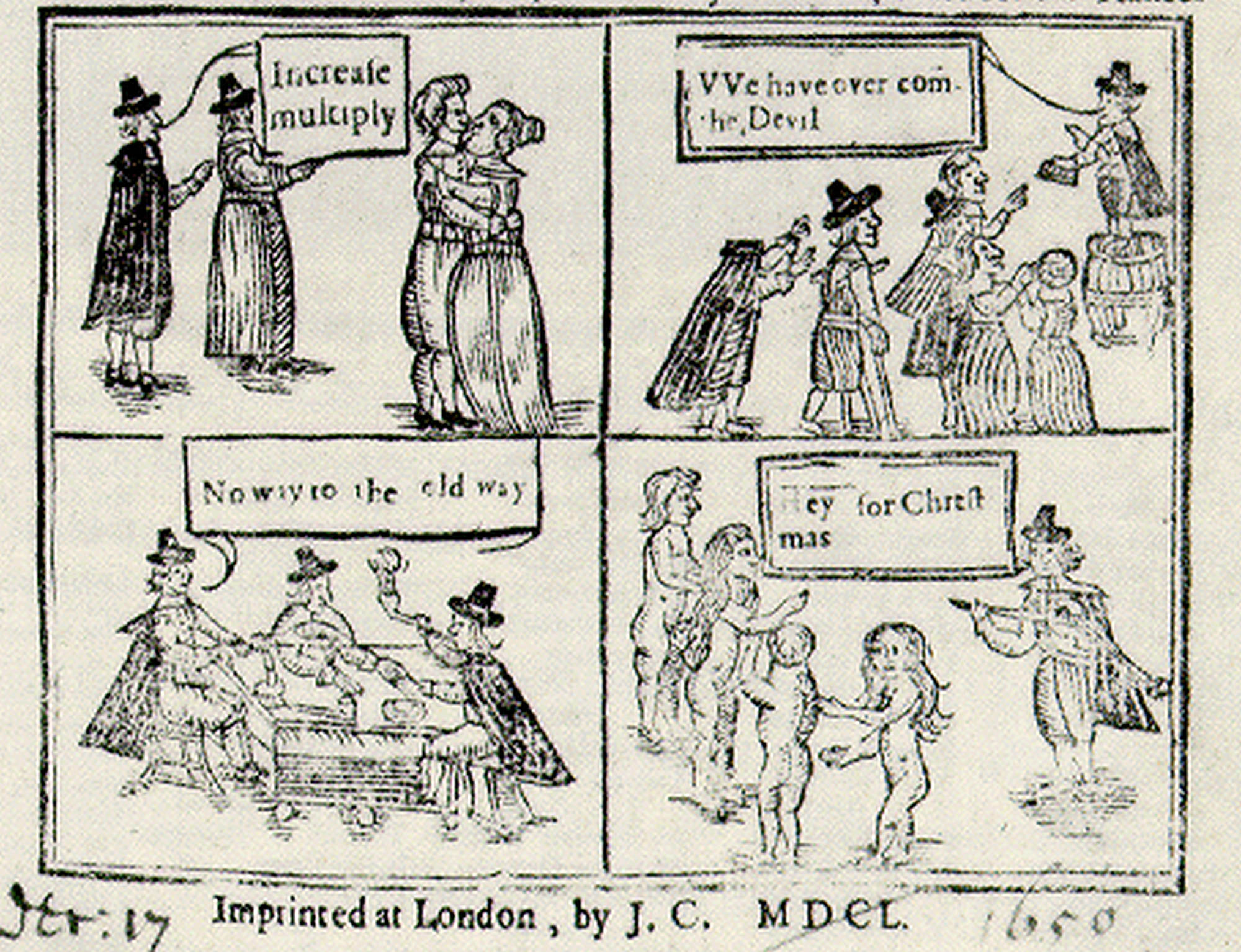 Cartoon accompanying The Ranters' Declaration, 1650.