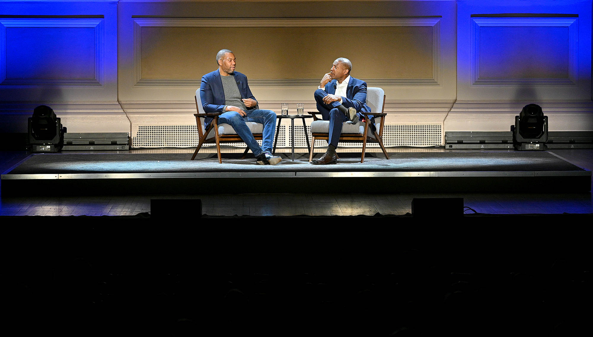 Ta-Nehisi Coates and Carlos Watson talking about 'Leadership and Legacy' at Carnegie Hall, NYC, 29 February 2020.