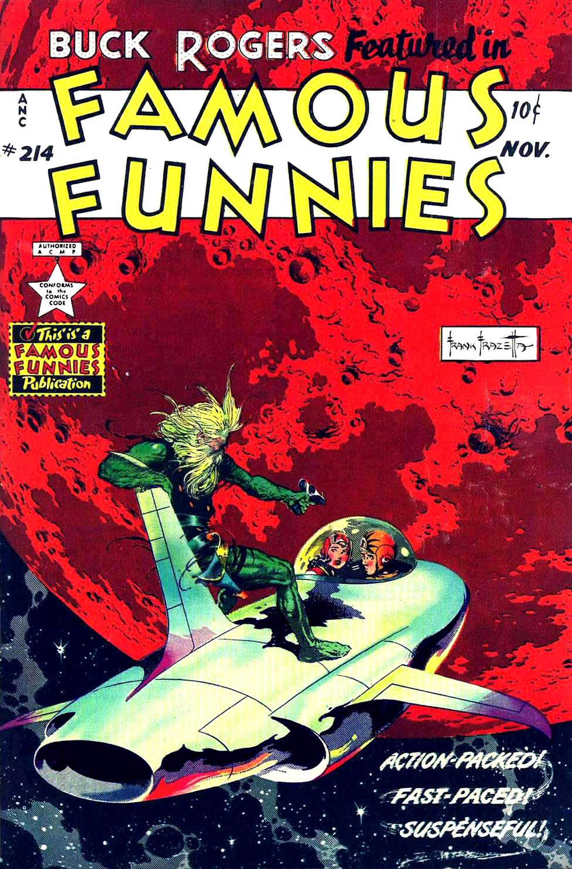 Cover of Famous Funnies, No214, by Frank Frazetta, (Public domain, via Wikimedia Commons).