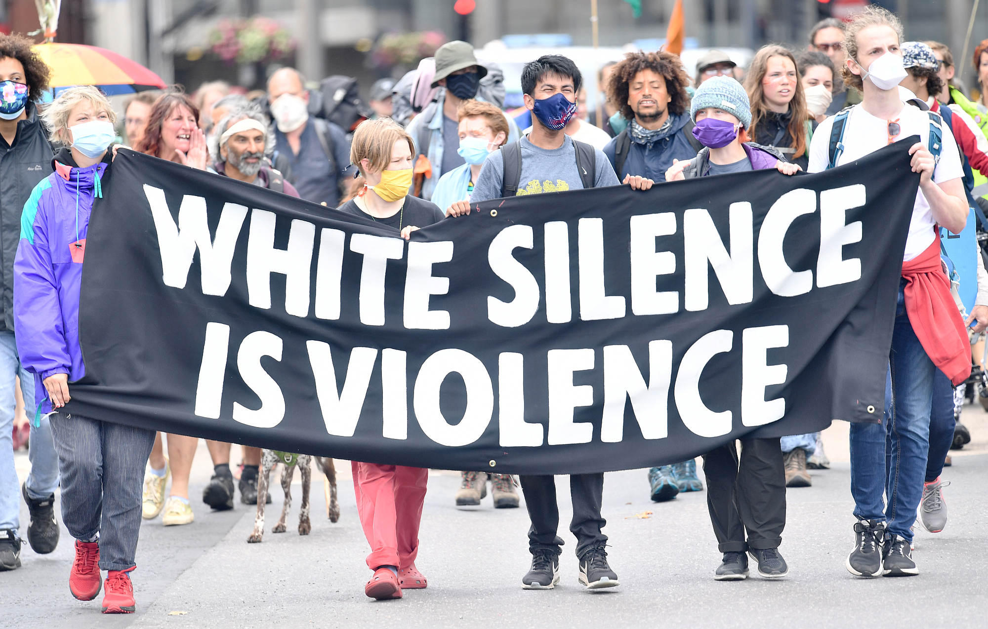 BLM supporters march towards Downing Street, 27 June 2020.