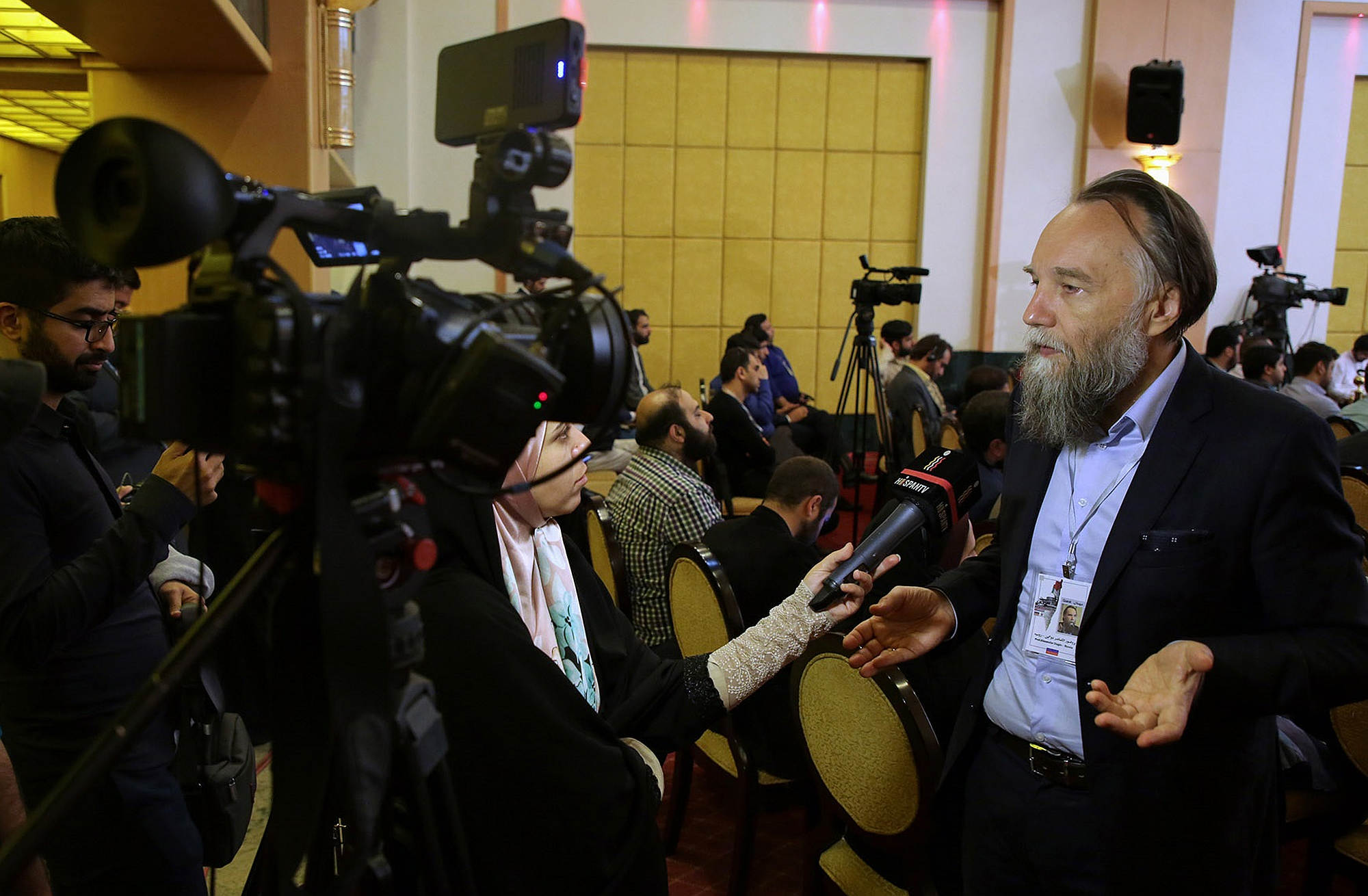 Alexander Dugin speaking at the New Horizon Conference in Beirut, 2018. (Credit: Mahdieh Gaforian)