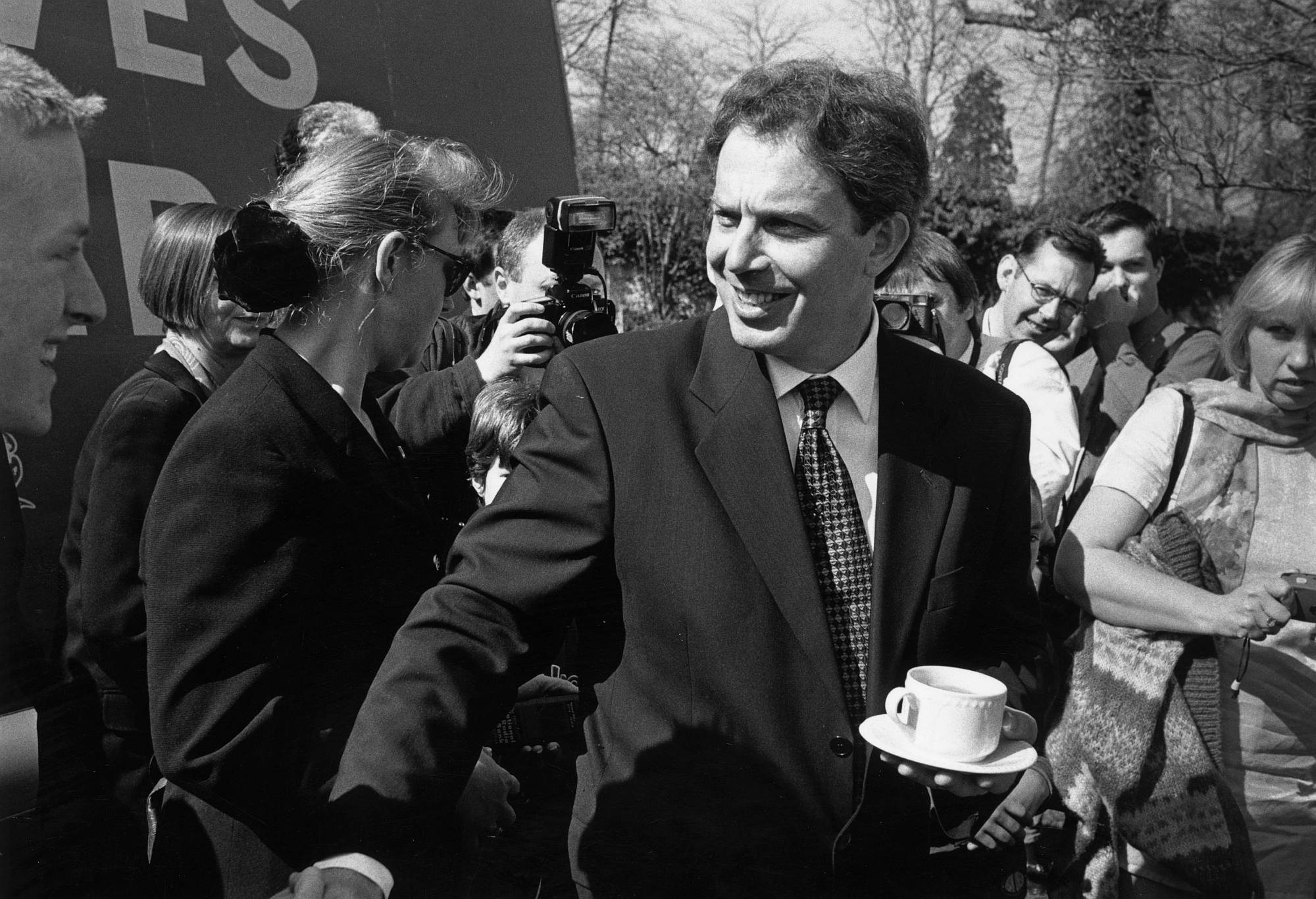 Tony Blair begins his General Election campaign in Maidstone, Kent, 31 March 1997.