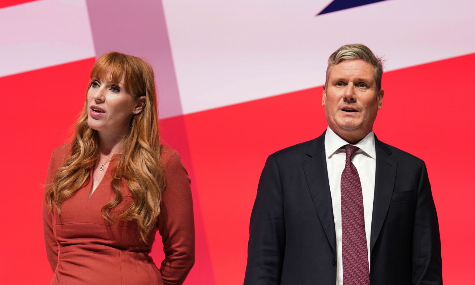 Labour deputy leader Angela Rayner and leader Keir Starmer, at the Labour Party Conference in Liverpool, September 2022. 