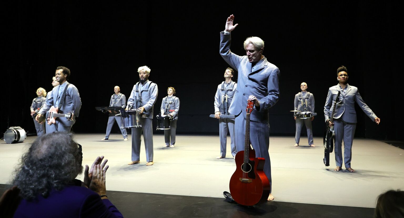 David Byrne in "American Utopia" at St James Theatre, New York City, 17 October 2021.