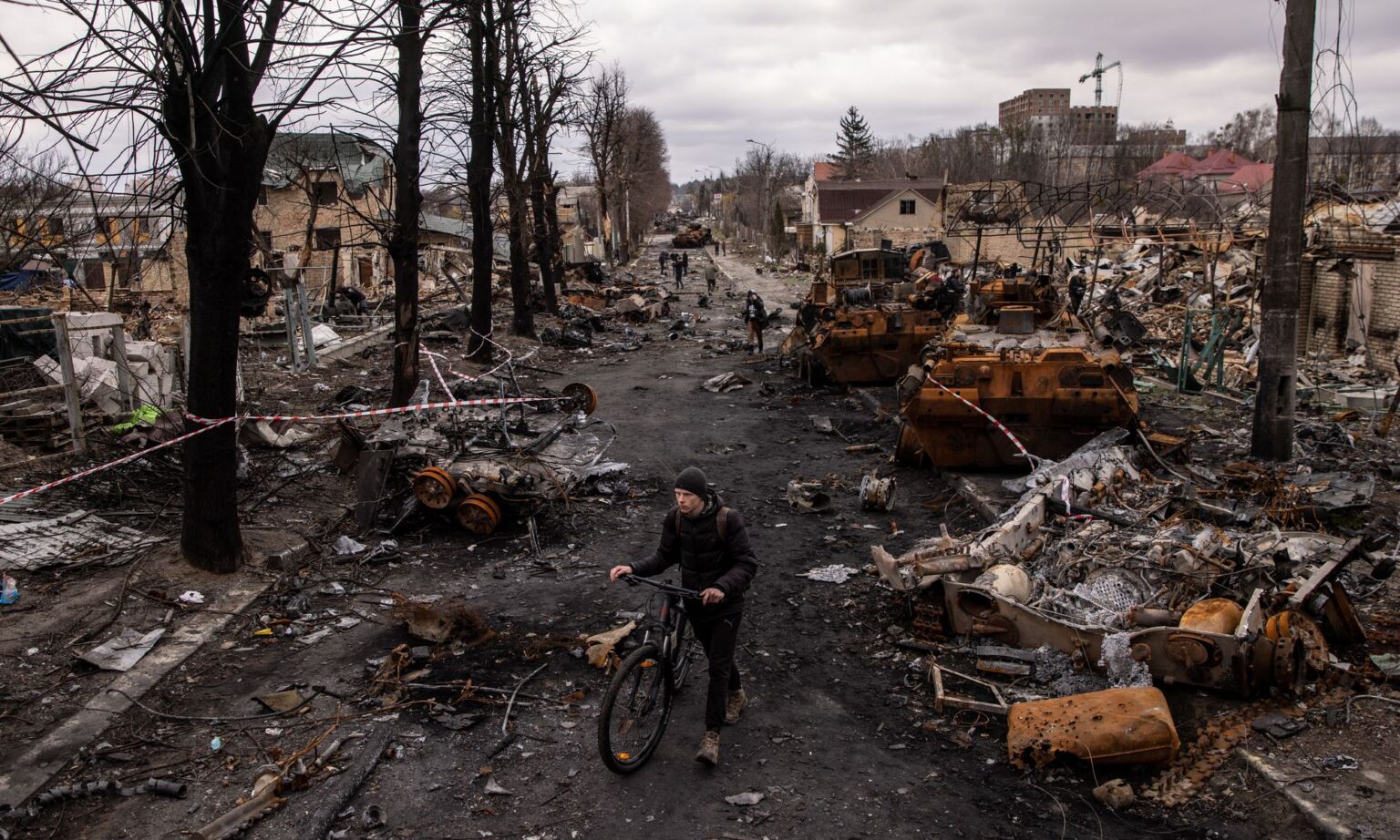 A scene from Bucha, Ukraine, 6 April 2022.