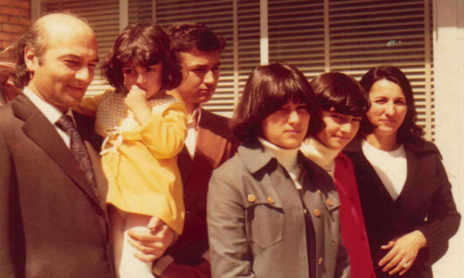 Shariati with his family after release from prison, 21 March 1975